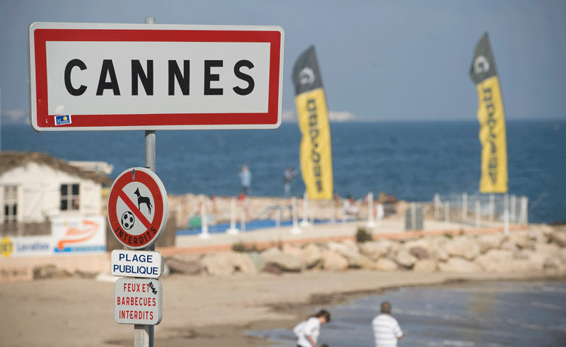 A sign marks the city limits of Cannes on May 11, 2010 in Cannes, France. The 63rd Cannes Film Festival will run from May 12 to May 23. (GETTY IMAGES)