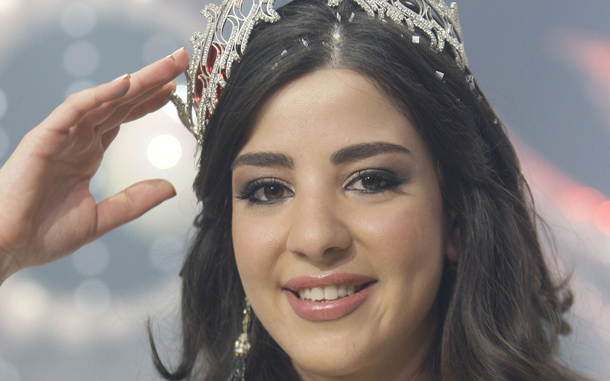 Rahaf Abdulla, 22, looks on after winning the Miss Lebanon Pageant 2010 Contest at Lebanese Broadcasting Corporation International (LBCI) studios in Adma north of Beirut. (AFP)