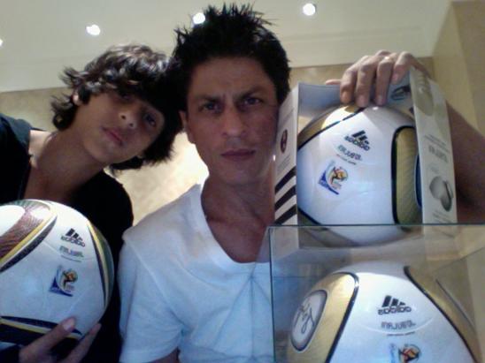 Shopping in South Africa: we r ready for the world cup...our finals jo'bulani balls..bring it on.The image and comment comes straight to you from Shah Rukh Khan's Twitter page. (SUPPLIED)