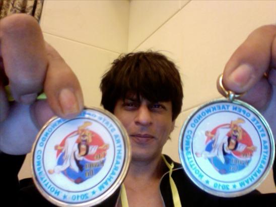 Martial arts experts, all: love gold especially when the kids earn it. The image and comment comes straight to you from Shah Rukh Khan's Twitter page. (SUPPLIED)