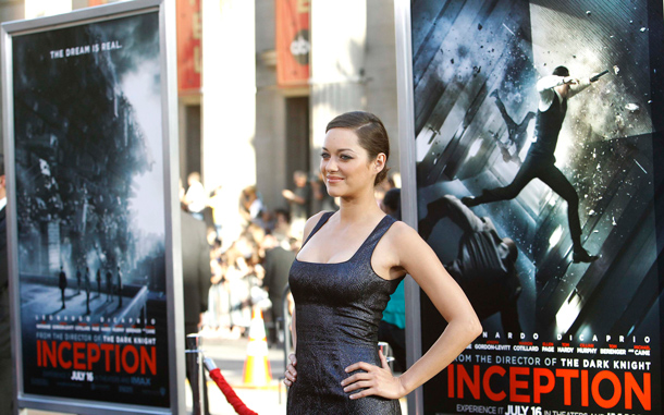 Cast member Marion Cotillard poses at the premiere of "Inception" at the Grauman's Chinese theatre in Hollywood, California. The movie opens in the U.S. on July 16. (REUTERS)