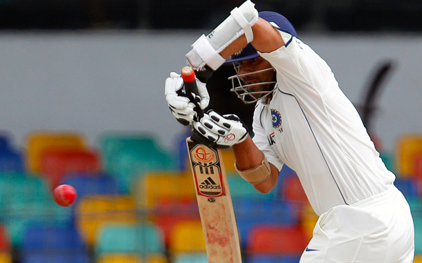 India's Sachin Tendulkar plays a shot during the fourth day of their second test cricket match against Sri Lanka in Colombo. (REUTERS)