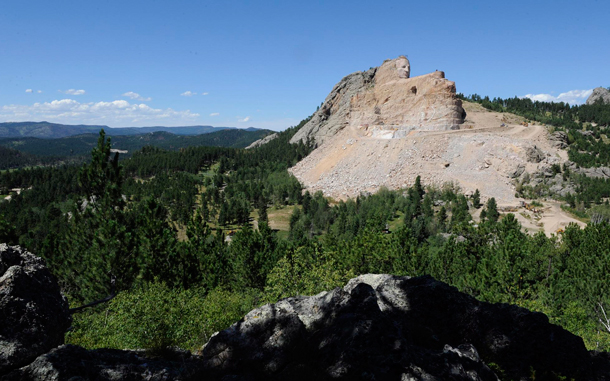 General view of the Crazy Horse Memorial that is being carved out of the granite Thunder Mountain in the Black Hills near Custer, South Dakota, USA. (EPA)