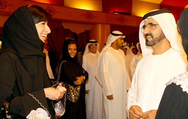 Sheikh Mohammed with some of the media personalities