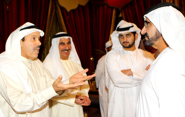 Sheikh Mohammed with Sheikh Maktoum bin Mohammed Al Maktoum, Deputy Ruler of Dubai, and Lt Gen Musabah Rashid Al Fattan, Director of Dubai Ruler's Office