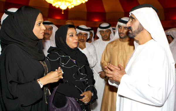 Sheikh Mohammed with some of the media personalities