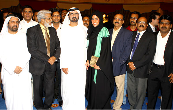 Sheikh Mohammed with some of the media personalities