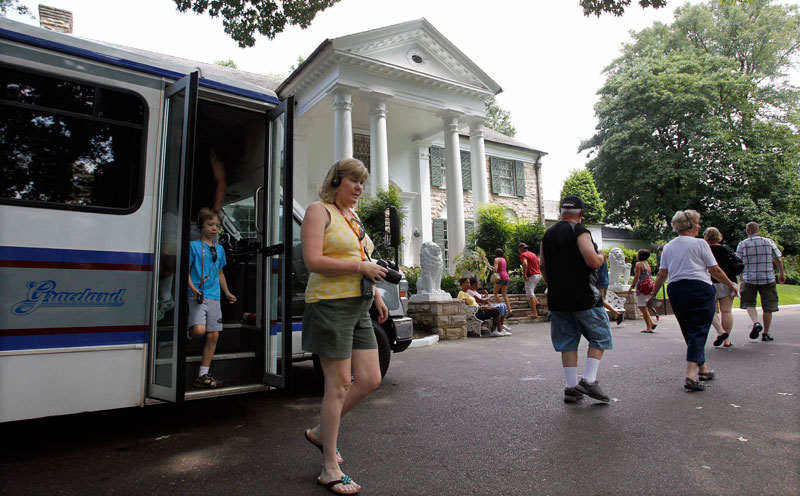 Tourists enter the front door of Graceland, Elvis Presley's home in Memphis. (AP)