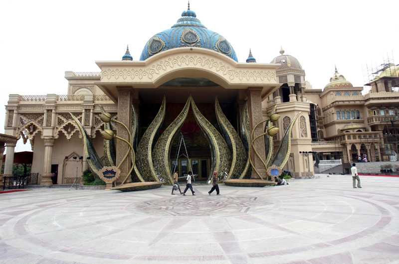 View of the facade of the section called 'Culture Gully' of the Bollywood theme park 'Kingdom of Dreams' in Gurgaon, Haryana state, India. (EPA)