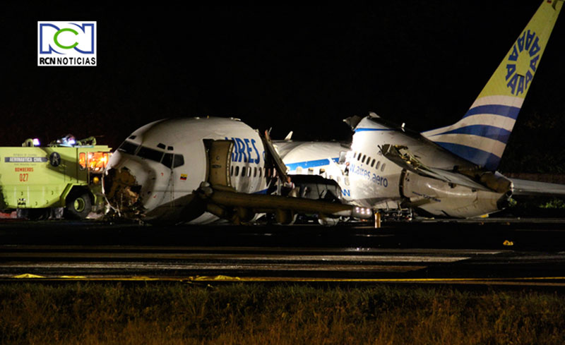 The wreckage of a Colombian passenger plane that crashed at San Andres island airpor. (Reuters)