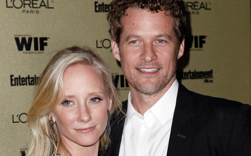 Actress Anne Heche, left, and actor James Tupper arrive at the Entertainment Weekly and Women in Film Pre-Emmy Party in West Hollywood, Calif. (AP)