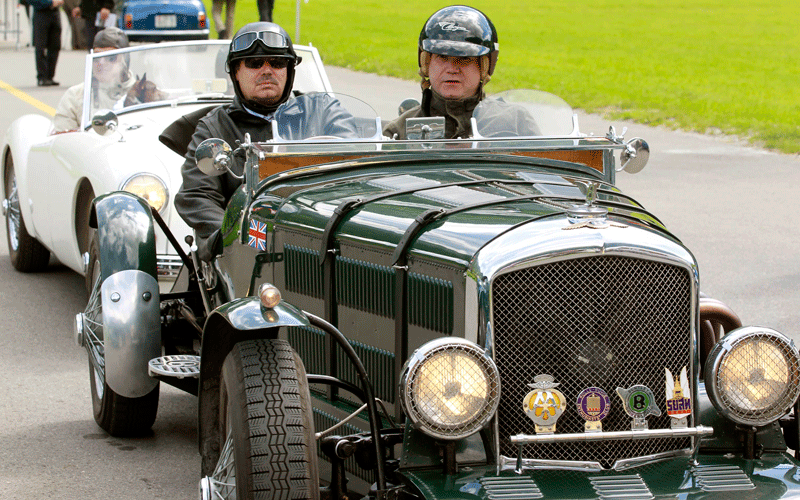 Participants arrive in their vintage Bentley sports car during the British Car Meeting 2010 in the village of Mollis some 80 kilometres east of Zurich. (REUTERS)