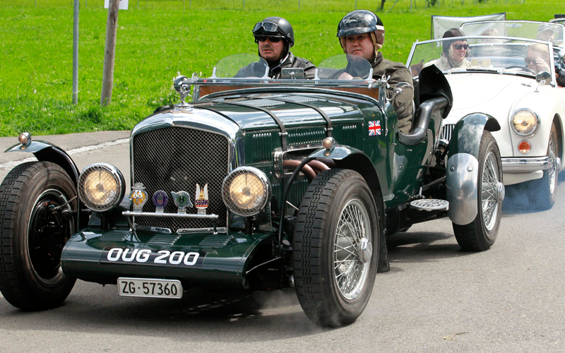 Participants arrive in their vintage Bentley sports car during the British Car Meeting 2010 in the village of Mollis some 80 kilometres east of Zurich. (REUTERS)