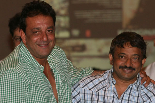 Indian Bollywood actor Sanjay Dutt (L) poses with director Ram Gopal Varma. (AFP)