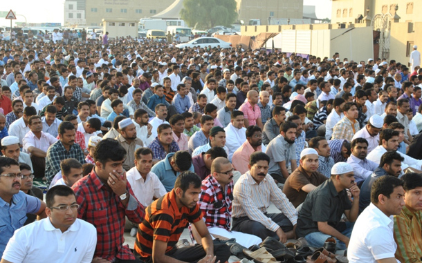 One of the largest gathering of Indians during the Eid celebrations was organised at the Al Manar Eidgaah in Dubai. (SUPPLIED)