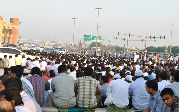 One of the largest gathering of Indians during the Eid celebrations was organised at the Al Manar Eidgaah in Dubai. (SUPPLIED)