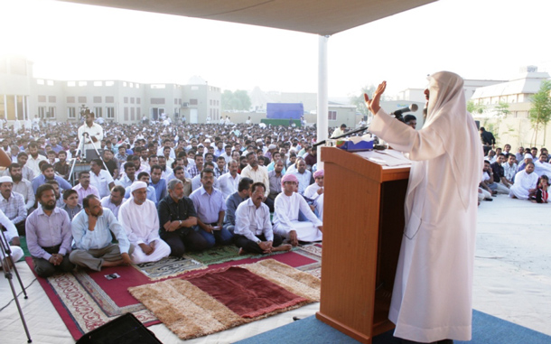 One of the largest gathering of Indians during the Eid celebrations was organised at the Al Manar Eidgaah in Dubai. (SUPPLIED)