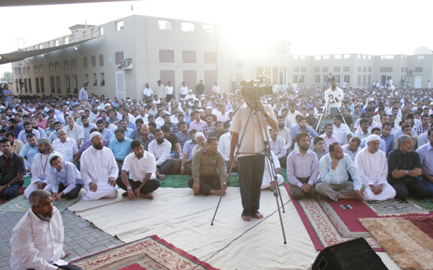 One of the largest gathering of Indians during the Eid celebrations was organised at the Al Manar Eidgaah in Dubai. (SUPPLIED)