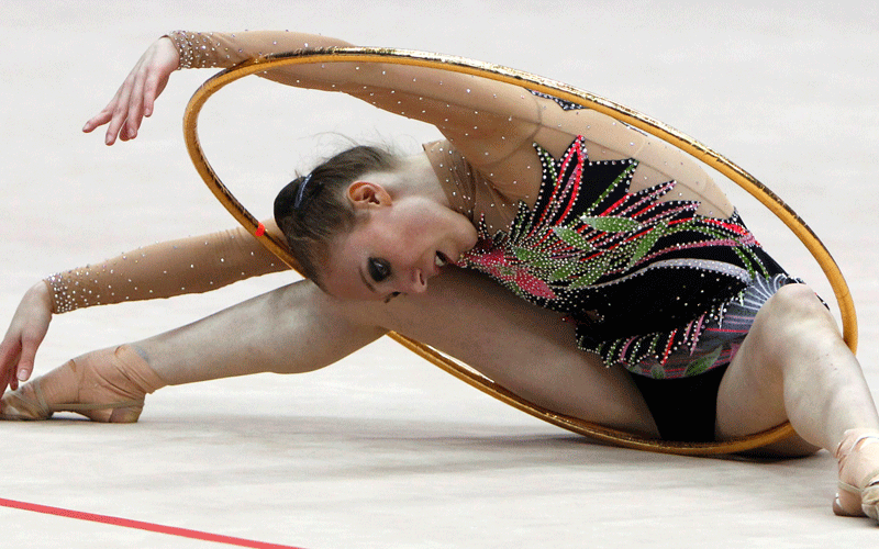 Julieta Cantaluppi of Italy performs during Rhythmic Gymnastics World Championships in Moscow. (REUTERS)