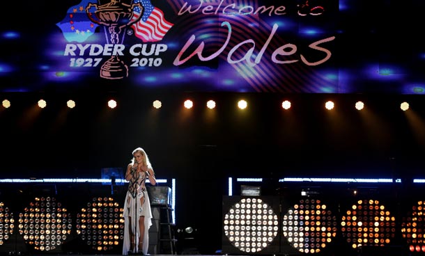 Katherine Jenkins performs during the Welcome To Wales Concert at Millennium Stadium in Cardiff, Wales  (GETTY IMAGES)