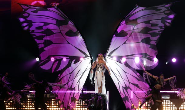 Katherine Jenkins performs during Welcome To Wales Concert at Millennium Stadium in Cardiff, Wales (GETTY IMAGES)