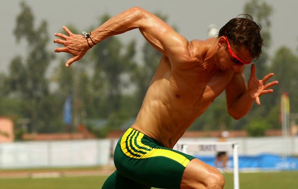 Brendan Cole of Australia trains ahead of the Delhi 2010 Commonwealth Games on October 1, 2010 in Delhi, India. (GETTY IMAGES)