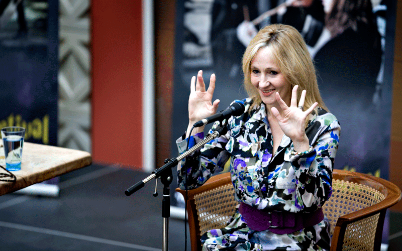 British author J. K. Rowling, gestures as she receives the Hans Christian Andersen Award 2010, in Odense, Denmark. "Harry Potter" author J.K. Rowling has won the Hans Christian Andersen Literature Prize. She is the first recipient of the 500,000 kroner ($93,352) award, which was handed out Tuesday at a ceremony in Odense, Andersen's hometown. Rowling's seven books about the boy wizard have sold more than 400 million copies worldwide and have been translated into many languages. (AP)