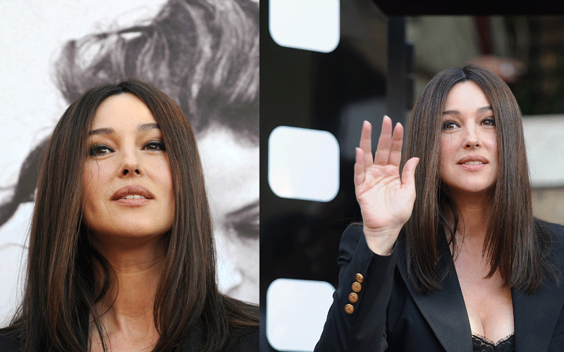 Italian actress Monica Bellucci poses on arrival for the presentation of the book 'Monica Bellucci by Monica Bellucci' in Rome on Saturday. The book is a photographic resource with the preface by Italian director Giuseppe Tornatore and hundreds of photographs chosen by Bellucci. (AFP)