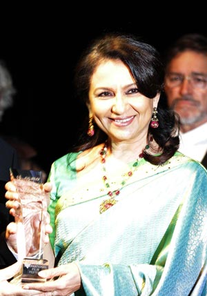 Bollywood actress Sharmila Tagore attends the opening ceremony of the Damascus International Film Festival in the Syrian capital. (AFP)