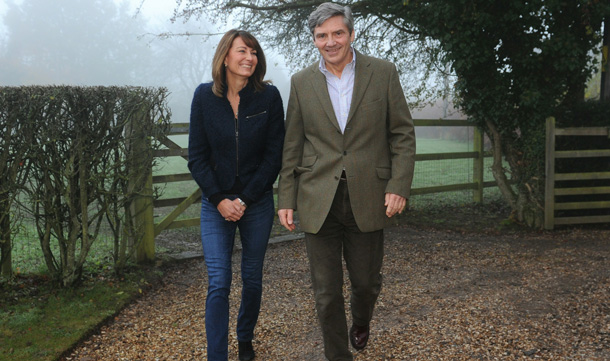 Parents of Kate Middleton, Michael and Carole Middleton, make a statement following the engagement of their daughter to Prince William, outside their home near the  village of Bucklebury in Berkshire, United Kingdom. Prince William, who is second in line to the throne following his father Prince Charles, has been in a relationship with Ms Middleton for the past 8 years. They were engaged in October whilst on a private holiday in Kenya and are due to marry in London in the spring or summer of 2011. (GETTY IMAGES)