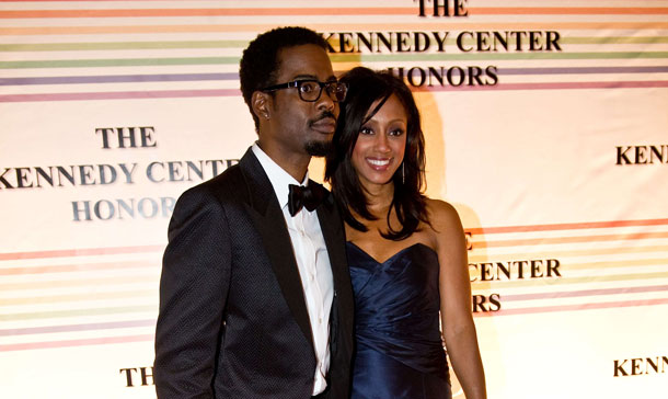 US comedian Chris Rock and his wife Malaak pose on the red carpet of the Kennedy Center Honors gala performance at the Kennedy Center in Washington. (AFP)