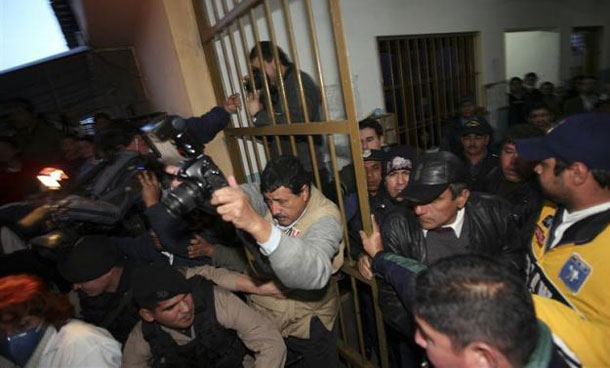 Paraguay's former interior minister Sabino Augusto Montanaro to the Tacumbu prison in Asuncion Jun . Montanaro was the chief of the repressive police during the second half of the 35-year long military regime imposed by General Alfredo Stroessner (1954-1989) and faces several law suits for ordering the torture and death of hundreds of Paraguayans, as part of the repressive program of the Latin American dictatorships in the 70s known as the Condor Plan. The 86-year-old man was under custody in a public hospital since May, when he returned to Paraguay after living for 20 years as a political refugee in Honduras. (REUTERS)