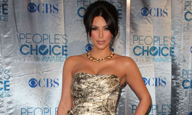 Kim Kardashian arrives at the People's Choice Awards in Los Angeles, California. (AFP)