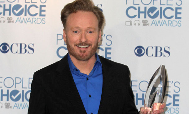 Conan O'Brien poses at the People's Choice Awards in Los Angeles, California. (AFP)