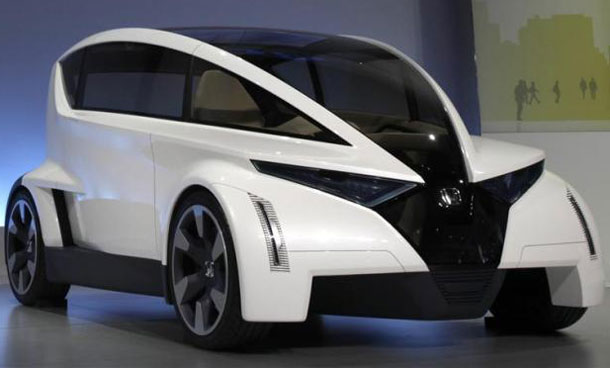 The Honda P-NUT (Personal Neo Urban Transport) concept vehicle is unveiled at the LA Auto Show in Los Angeles. (REUTERS)