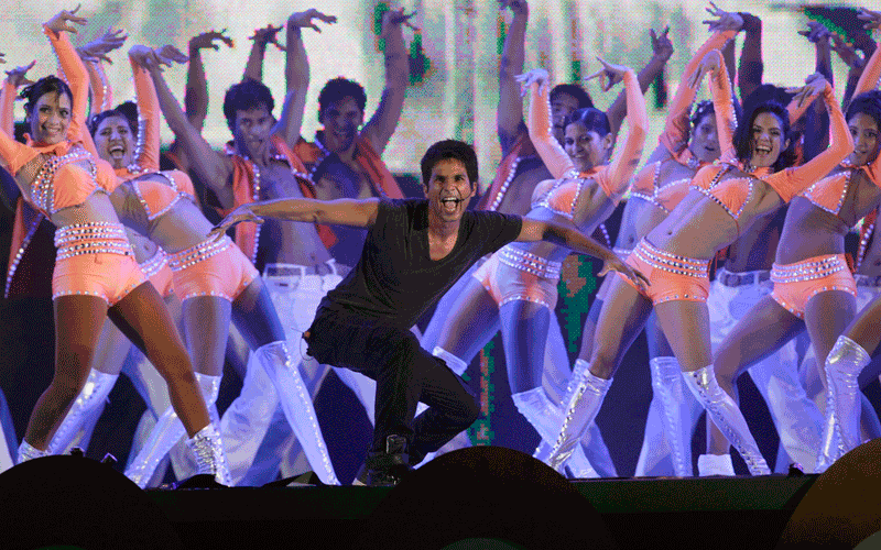 Bollywood actor Shahid Kapoor performs at a show after the T20 cricket match between South Africa and India at Moses Mabhida Stadium in Durban. (REUTERS)