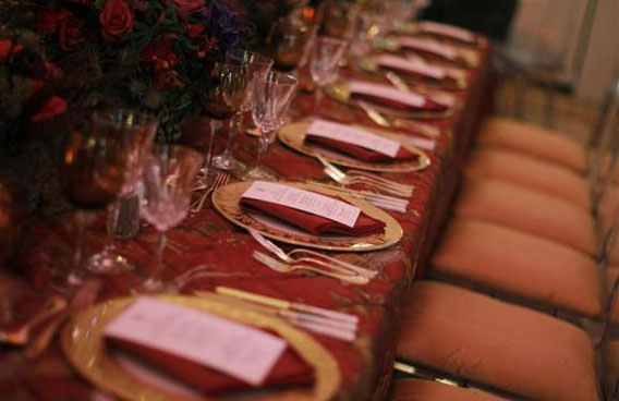 A table setting for the state dinner hosted by President Obama for Chinese President Hu Jintao at the White House. (REUTERS)