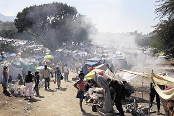 A tent city set up at the Delmas 40B refugee camp in Haiti is home to more than 25,000 people. (AFP)