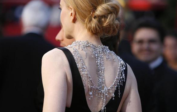 Actress Nicole Kidman, dressed in Balenciaga and wearing a L'Wren Scott diamond necklace,arrives at the 80th annual Academy Awards, the Oscars, in Hollywood. (REUTERS)