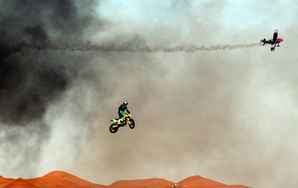 The Skip Stewart Team of the US perform during the Al-Ain International Aerobatics Show at the Gulf emirate's airport. (AFP)