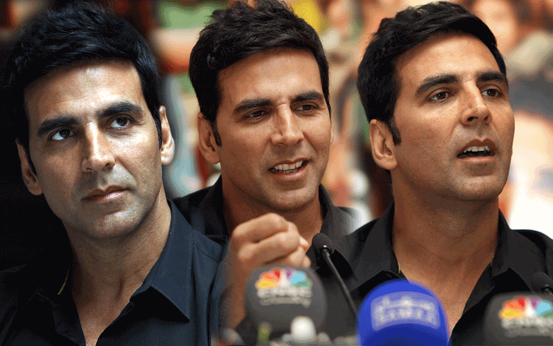 Indian Cinestars Akshay Kumar, seen during a press conference before the release of their new movie Patiala House in Dubai. (Photo by Ashok Verma)