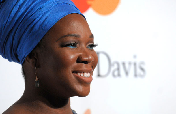 India Arie arrives at the Pre-Grammy Gala & Salute to Industry Icons with Clive Davis honoring David Geffen in Beverly Hills, Calif. (AP)