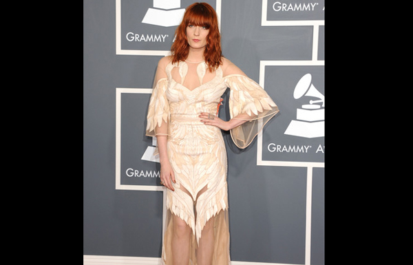 Singer Florence Welch of Florence and the Machine arrives at The 53rd Annual GRAMMY Awards held at Staples Center on February 13, 2011 in Los Angeles, California. (GETTY)