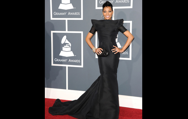 Actress Jenna Ushkowitz arrives at The 53rd Annual GRAMMY Awards held at Staples Center on February 13, 2011 in Los Angeles, California. (GETTY)