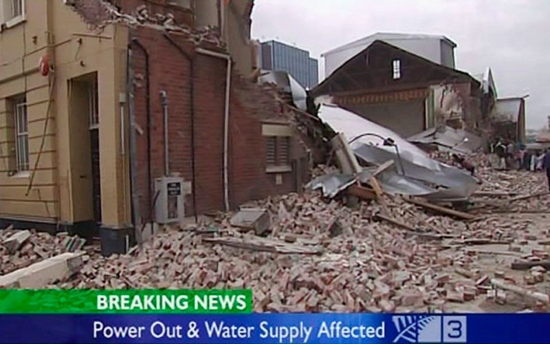 A general view shows rubble from collapsed buildings after an earthquake in Christchurch, New Zealand, in this February 22, 2011 image taken from video footage. A strong quake hit New Zealand's second-biggest city of Christchurch on Tuesday for the second time in five months, toppling buildings, causing "multiple fatalities", trapping people beneath rubble and sparking fires. (REUTERS)