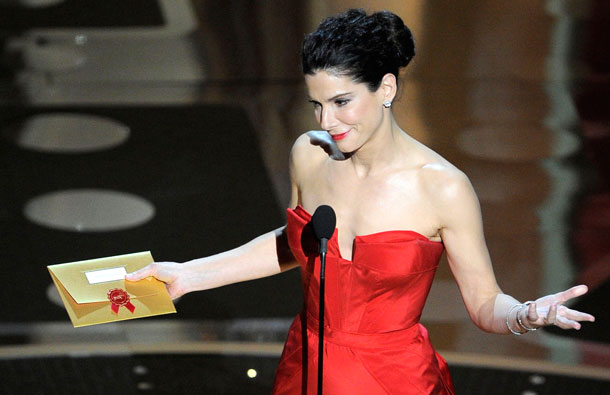 Actress Annette Bening announces the winners of the governor's award package during the 83rd Academy Awards on Sunday, in the Hollywood section of Los Angeles. (AP)