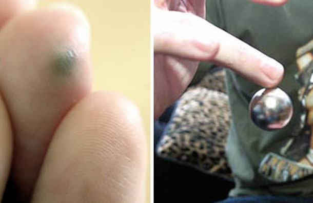 A curious new trend in body modification is implanting magnet in a finger. Apparently, this gives the "implantee" a new sense of being able to "feel" electromagnetic fields. According to Huffman, the magnet works by moving very slightly, or with a noticeable oscillation, in response to EM fields. This stimulates the somatosensory receptors in the fingertip, the same nerves that are responsible for perceiving pressure, temperature and pain. Huffman and other recipients found they could locate electric stovetops and motors, and pick out live electrical cables. Appliance cords in the United States give off a 60-Hz field, a sensation with which Huffman has become intimately familiar. "It is a light, rapid buzz". (AGENCY)