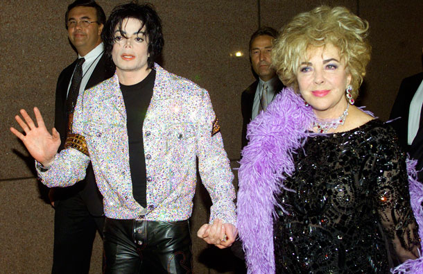 Singer Michael Jackson and actress Elizabeth Taylor (R) arrive at a concert celebrating 30 years of Jackson's career in New York in this September 7, 2001 file photo. Hollywood legend Taylor, one of the most alluring actresses of the 20th century, has died at the age of 79 at Cedar Sinai Hospital in Los Angeles ABC News reported on March 23, 2011. (REUTERS)