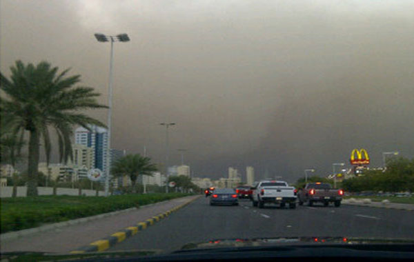 A picture of the sandstorm in Kuwait. (SUPPLIED)