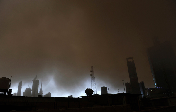 A picture of the sandstorm in Kuwait. (SUPPLIED)